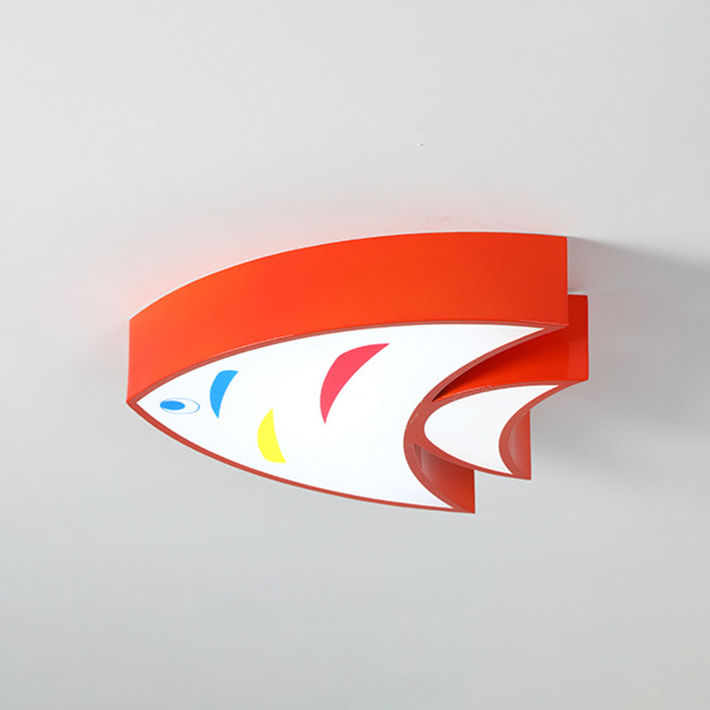 Contemporáneo Fish Flush Light Metal Flush Mount Techo de techo para la habitación de los niños