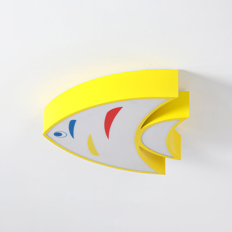 Contemporary Fish Flush Light Metal Flush Mount Ceiling Fixture for Children's Room