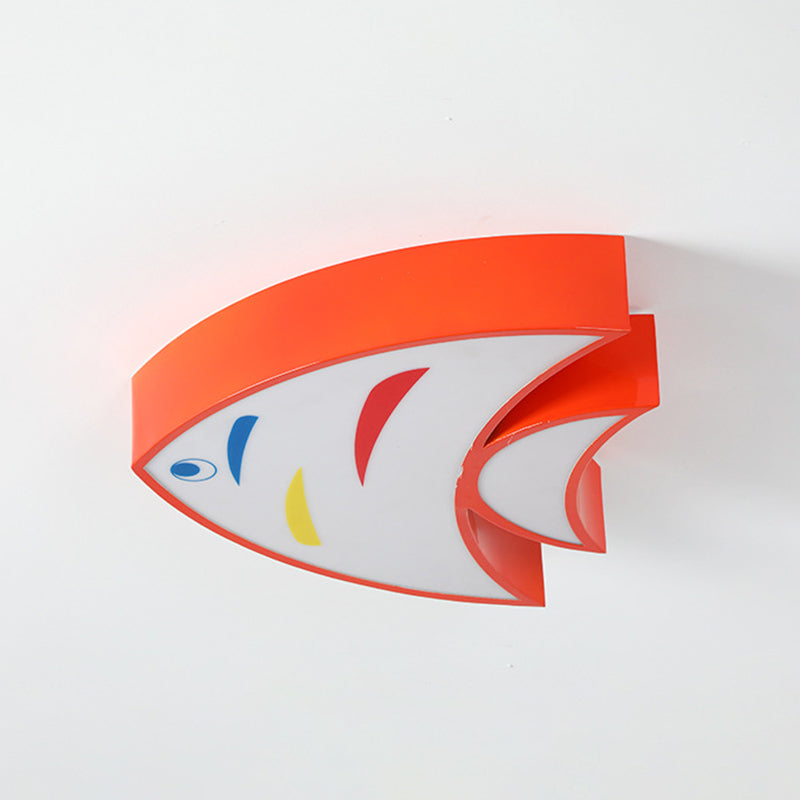 Contemporary Fish Flush Light Metal Flush Mount Ceiling Fixture for Children's Room