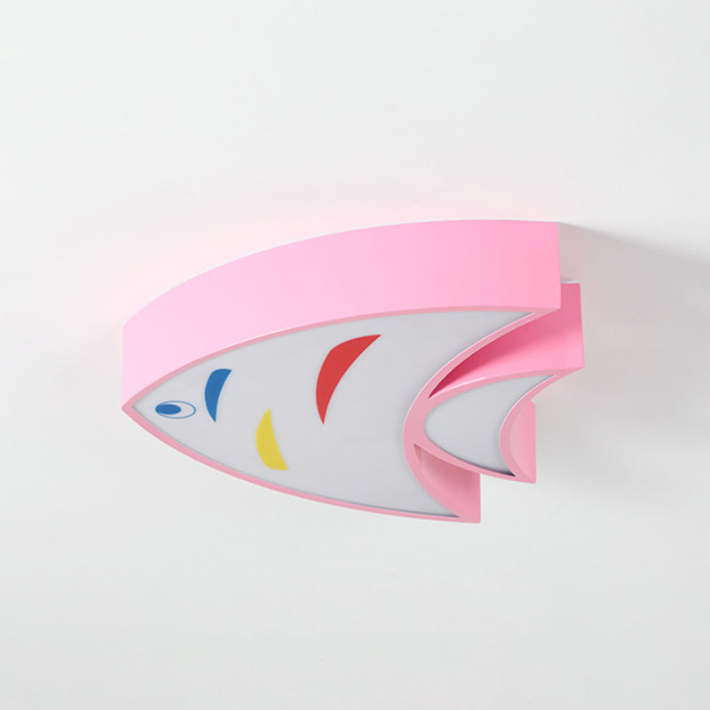 Contemporary Fish Flush Light Metal Flush Mount Ceiling Fixture for Children's Room