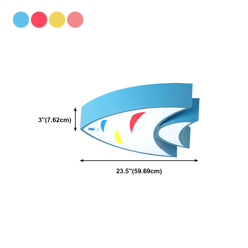 Pesce contemporanea a filo chiaro metallo a sfioramento del soffitto del soffitto per la stanza dei bambini