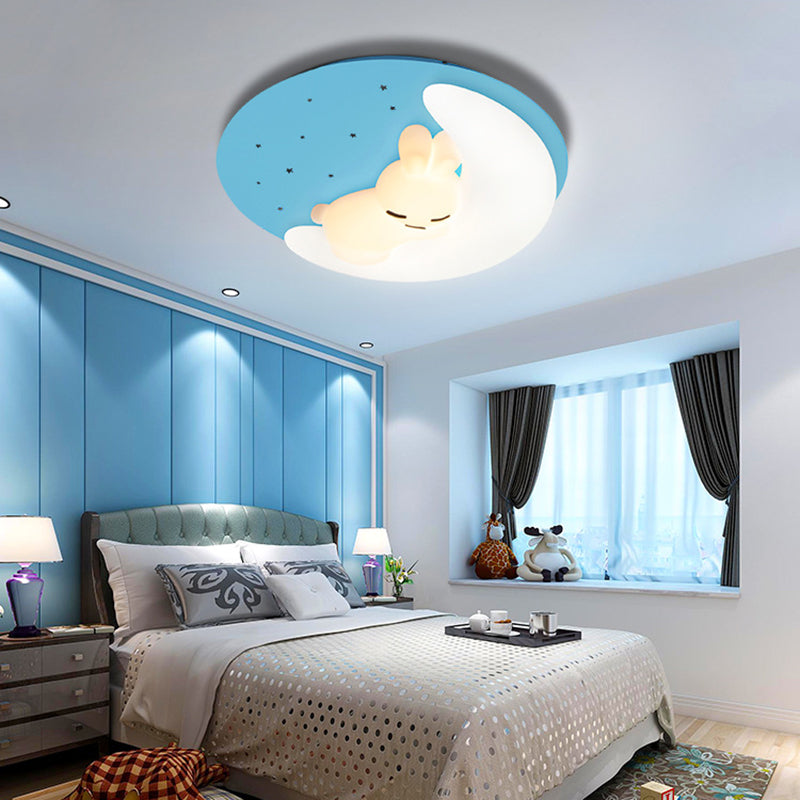 Contemporain Flush Light Plastic 1 Light Flush Mount Plafond Plafond For Children's Room