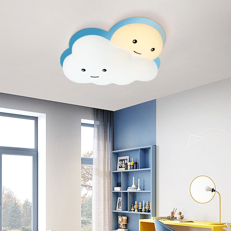 Plastica leggera a filo contemporaneo 1 Fun a soffitto a sfioramento leggero per la stanza dei bambini