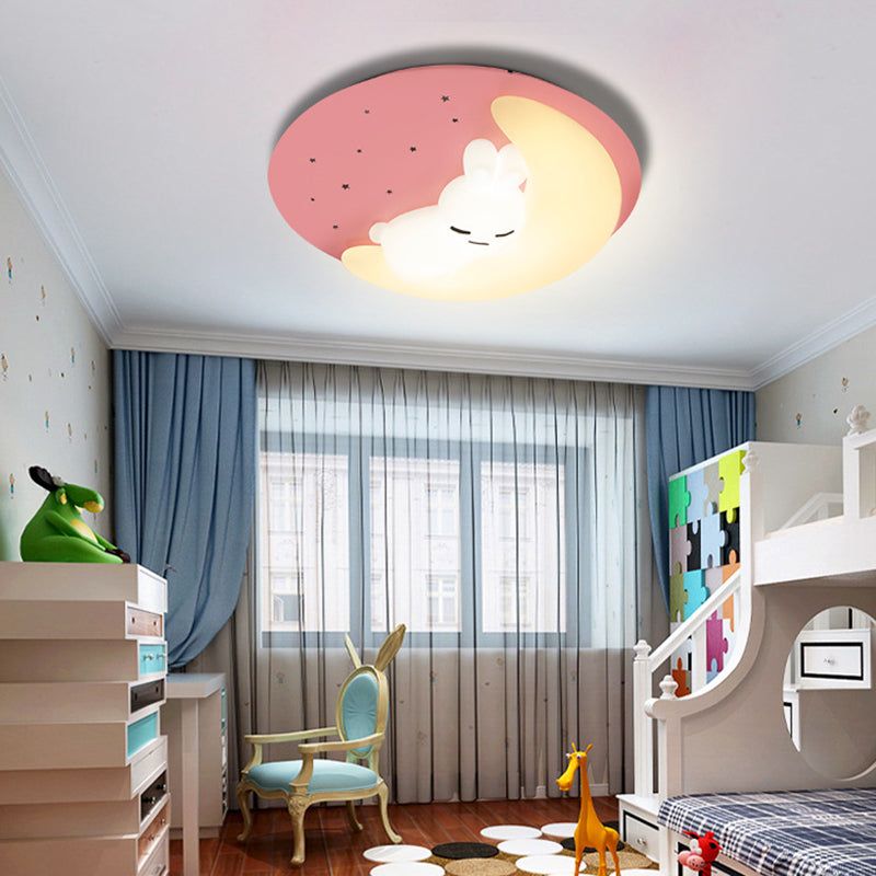 Contemporain Flush Light Plastic 1 Light Flush Mount Plafond Plafond For Children's Room