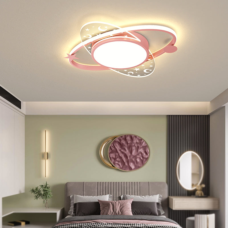 Geometry Shade Ceiling Light Fixtures Modern Style Metal 2 Light Ceiling Mounted Lights