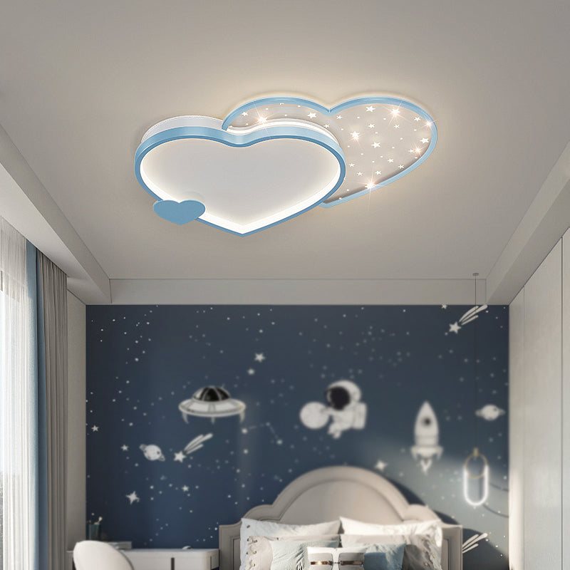 Lampade a soffitto a forma di cuore in stile moderno Metal 2 Luci a soffitto a soffitto