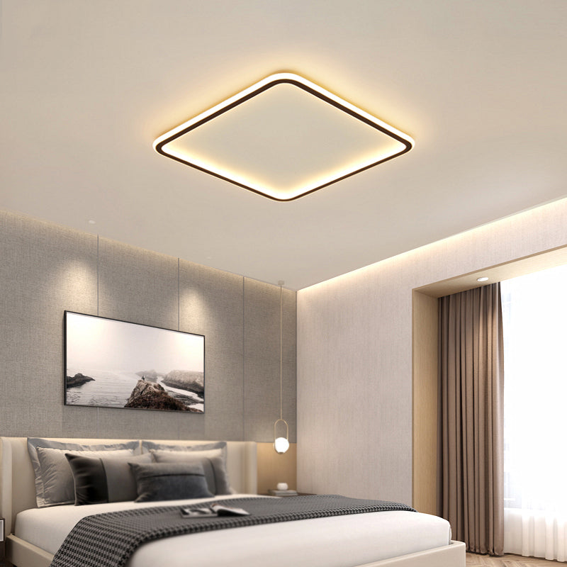 Metal Square Flush Plafond Light Modern 1 Light Flush Plafond Lighttures en noir