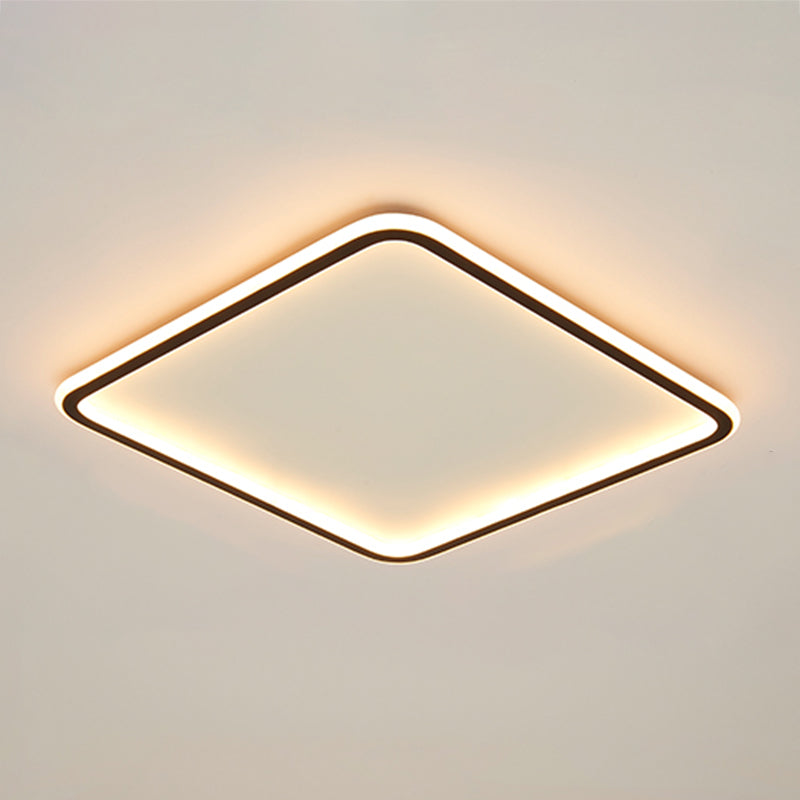 Metal Square Flush Plafond Light Modern 1 Light Flush Plafond Lighttures en noir