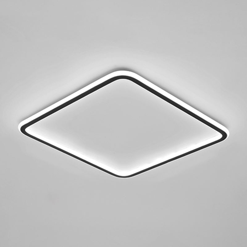 Metal Square Flush Plafond Light Modern 1 Light Flush Plafond Lighttures en noir