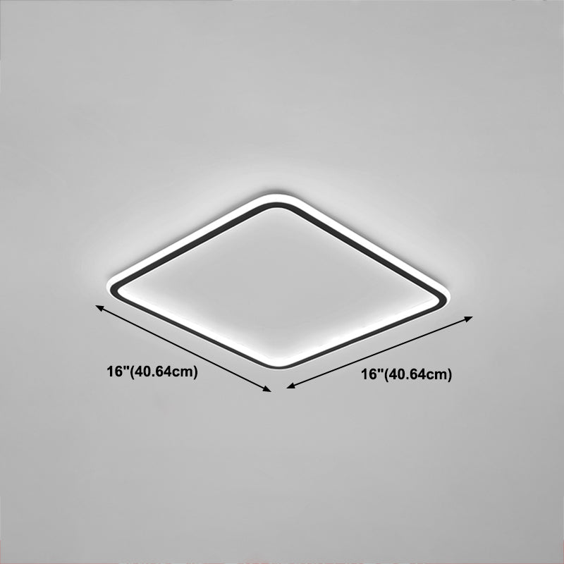 Metal Square Flush Plafond Light Modern 1 Light Flush Plafond Lighttures en noir