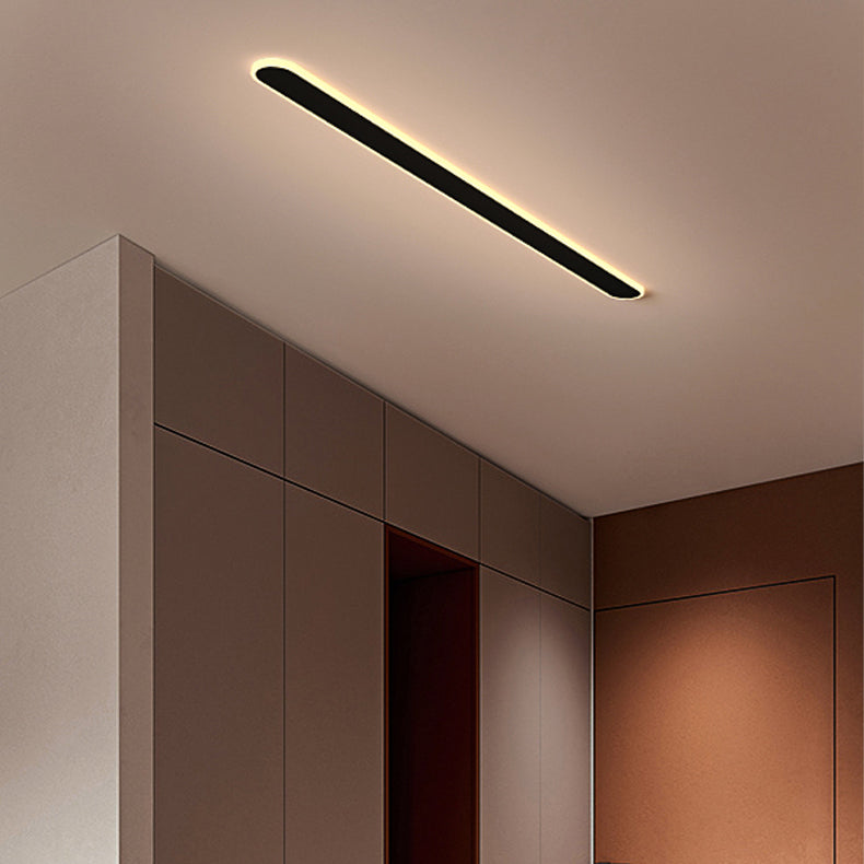 Metal Linear Shape Flush Ceiling Light Modern Style 1 Light Flush Ceiling Light Fixtures