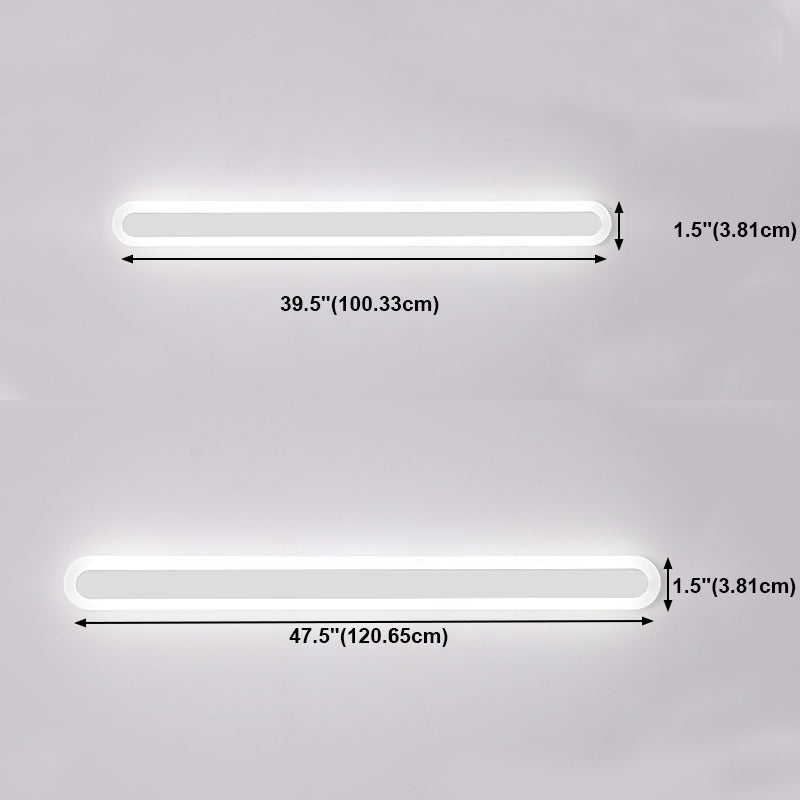 Metal Linear Shape Flush Ceiling Light Modern Style 1 Light Flush Ceiling Light Fixtures