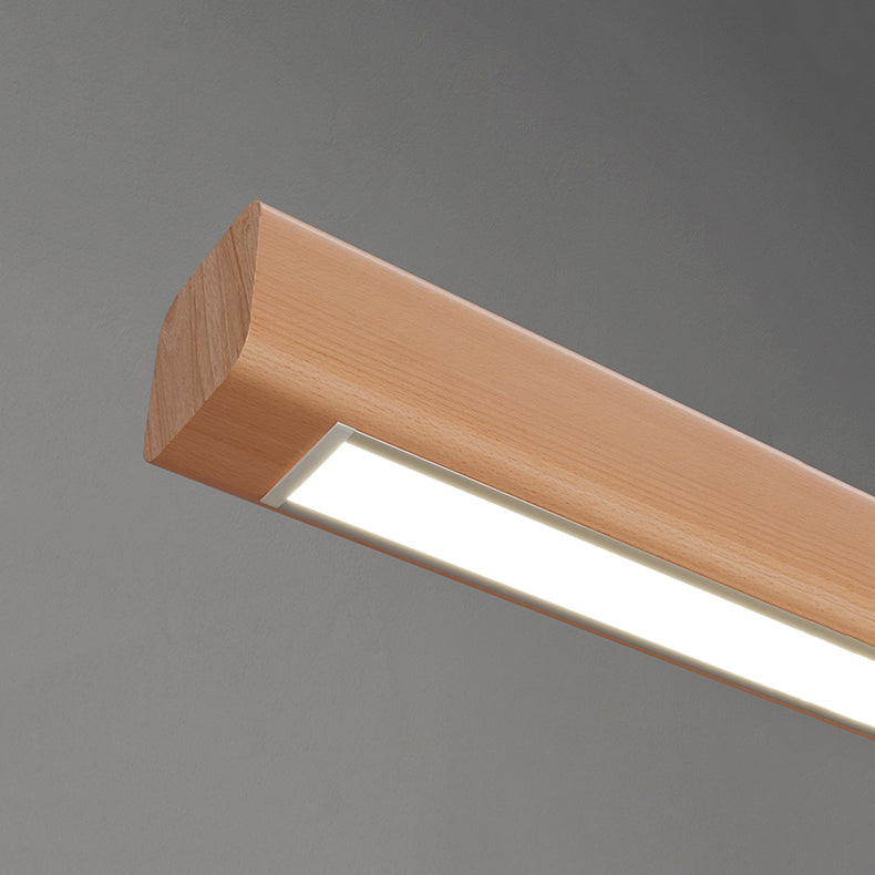 Wood Linear Shape Flush Ceiling Light Modern Style 1 Light Flush Ceiling Light Fixtures