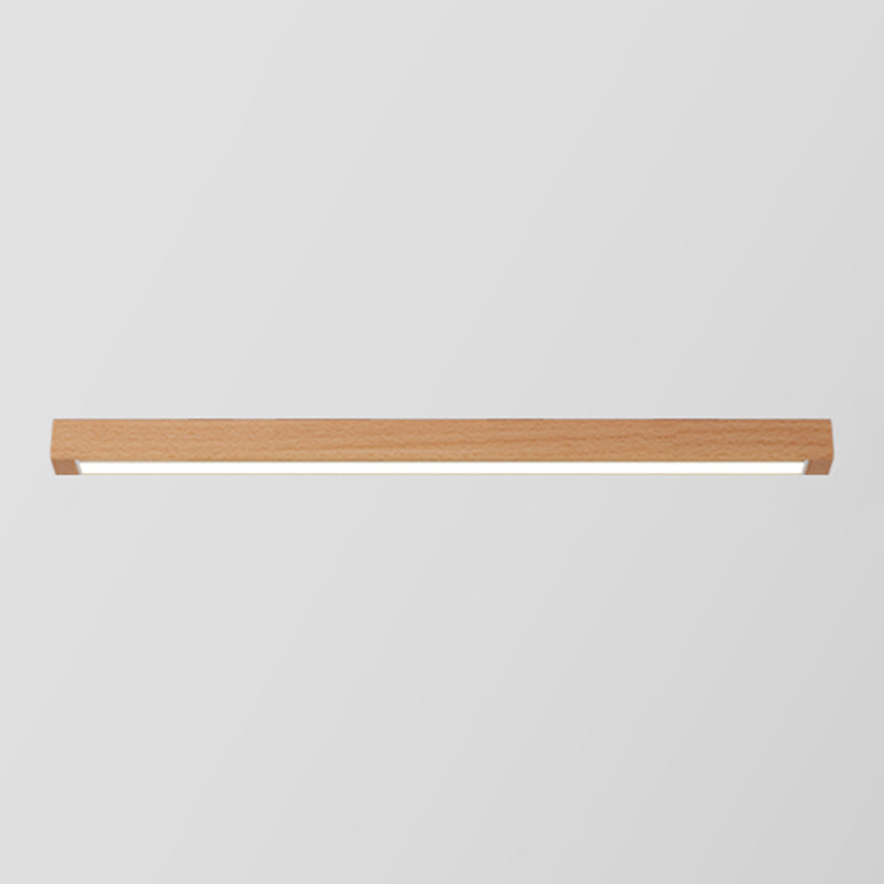 Wood Linear Shape Flush Ceiling Light Modern Style 1 Light Flush Ceiling Light Fixtures