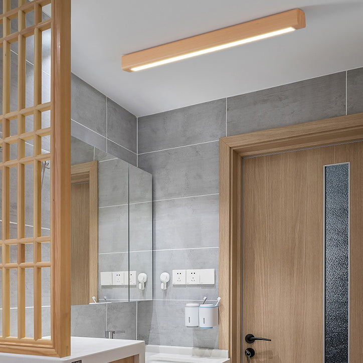 Forma lineal de madera Flush Light Modern Style 1 Light Flush Techo Lights Lights