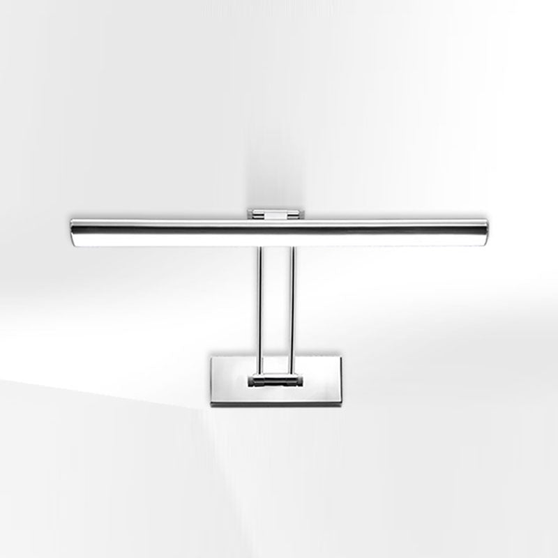 Lineal estilo moderno moderno tocador de metal ligero 1-luce luz de espejo LED para baño en plata