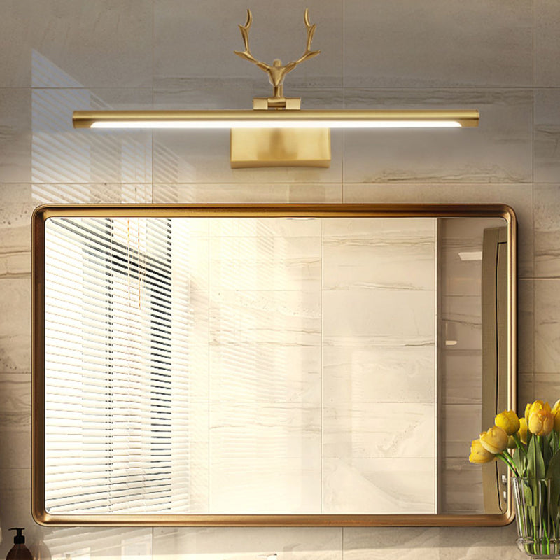 American Style Brass Vanity Light rechte LED Mirror Light met gewei voor badkamer