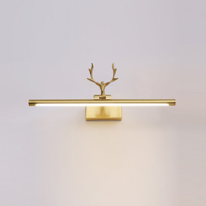 American Style Brass Vanity Light rechte LED Mirror Light met gewei voor badkamer