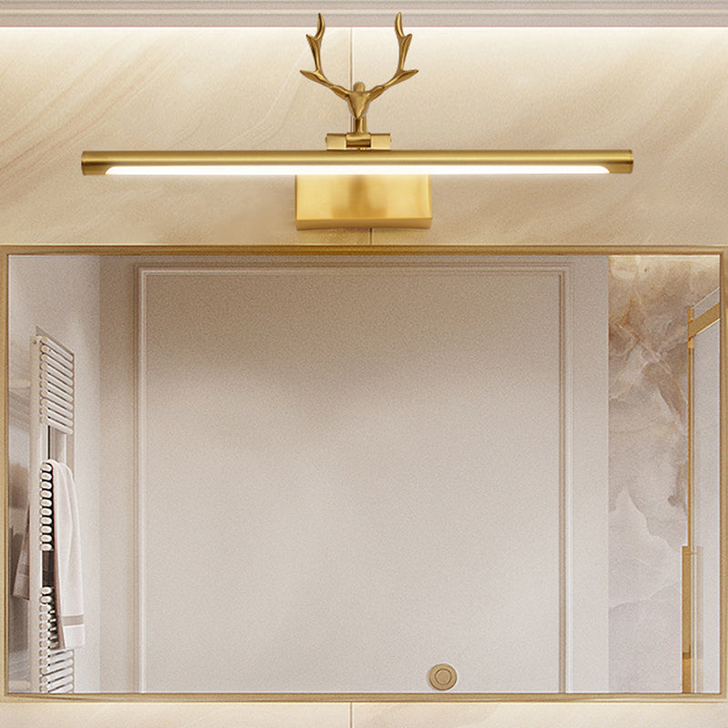 American Style Brass Vanity Light rechte LED Mirror Light met gewei voor badkamer