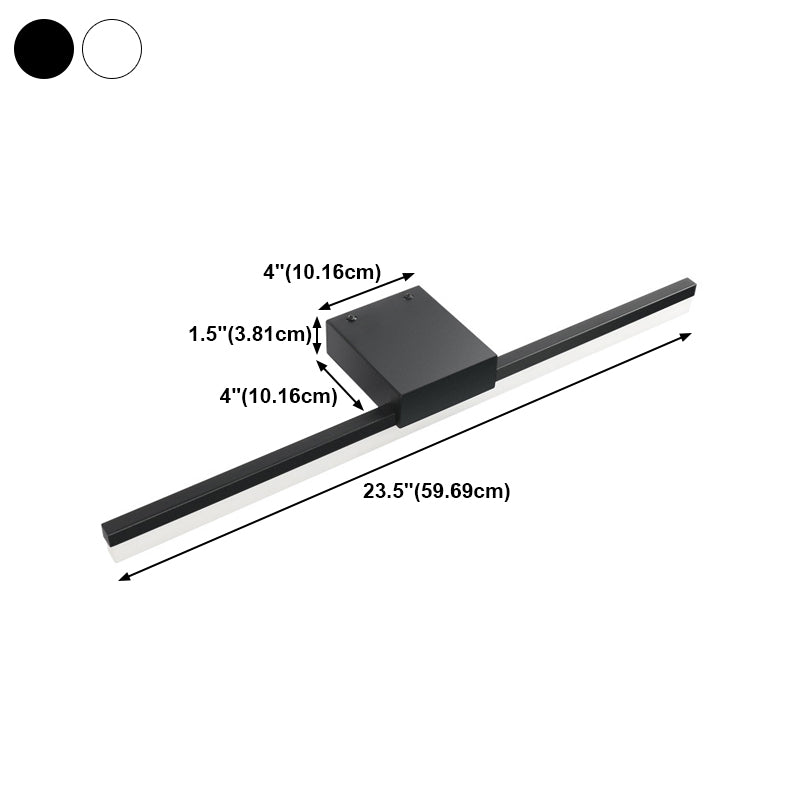 Lámpara de pared de metal recta lámpara de luz led nórdica lámpara de luz de luz