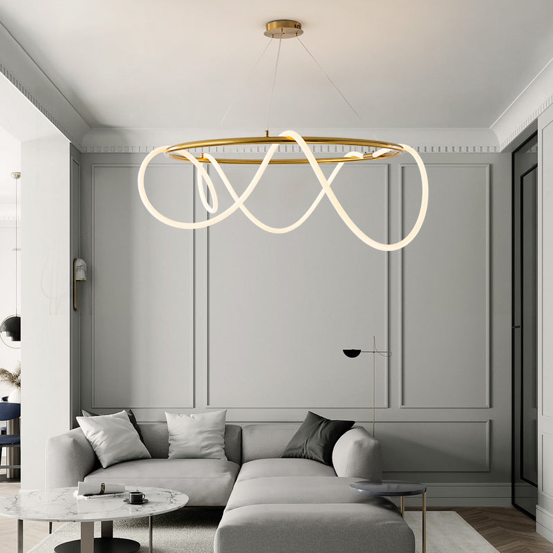 Moderne kroonluchter verlichtingsarmaturen woonkamer lineaire kroonluchter lamp in goud