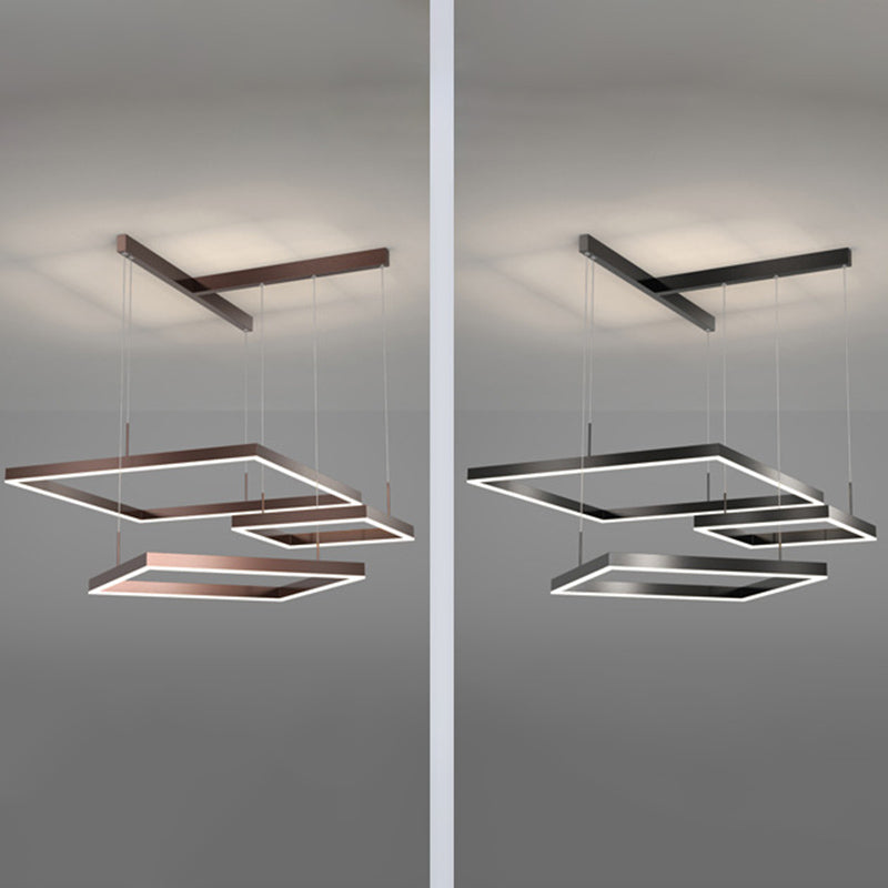 Moderne stijl LED kroonluchter lichtarmatuur aluminium multi -lagen suspensielicht