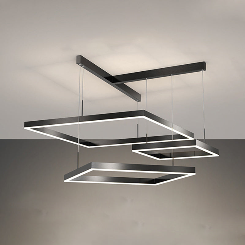 Moderne stijl LED kroonluchter lichtarmatuur aluminium multi -lagen suspensielicht