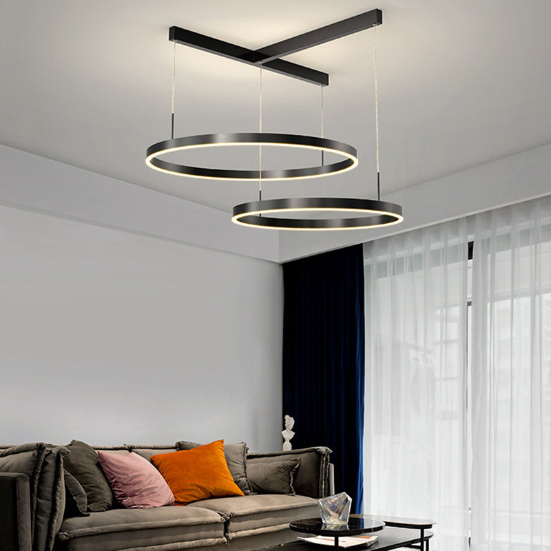 Moderne stijl LED kroonluchter lichtarmatuur aluminium multi -lagen suspensielicht