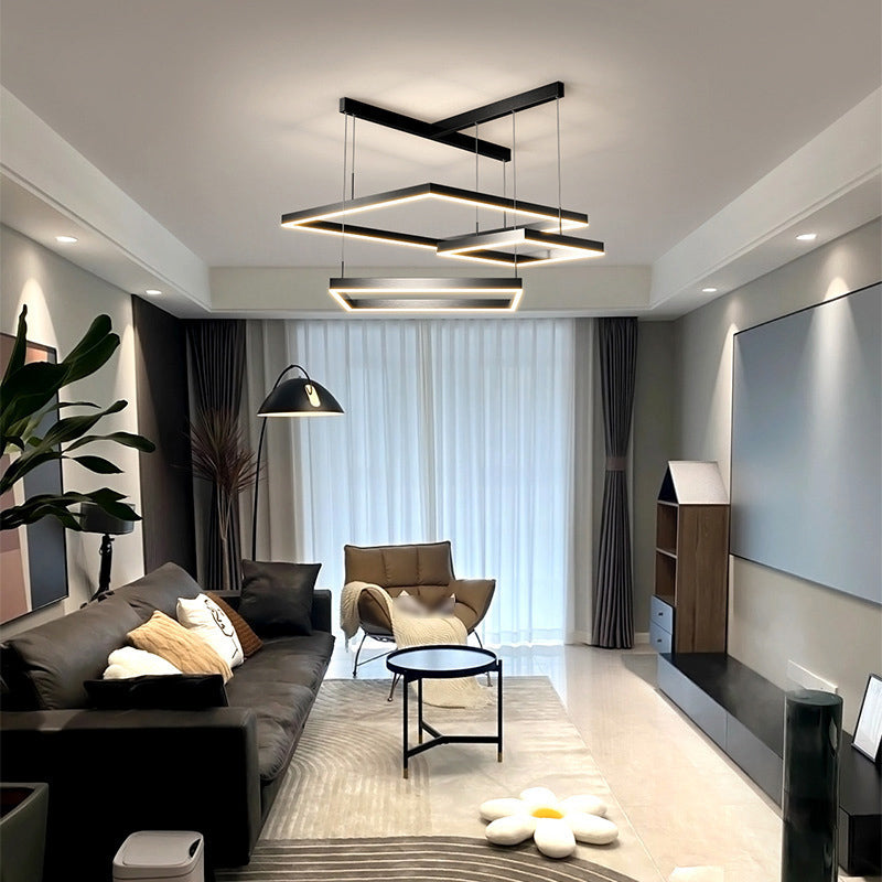 Moderne stijl LED kroonluchter lichtarmatuur aluminium multi -lagen suspensielicht