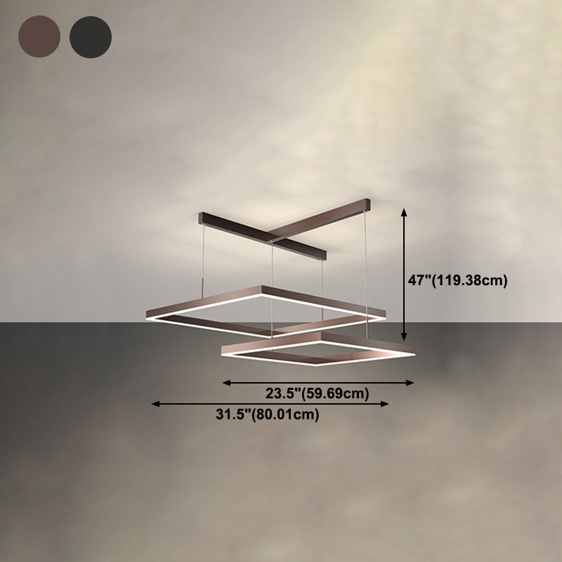 Moderne stijl LED kroonluchter lichtarmatuur aluminium multi -lagen suspensielicht