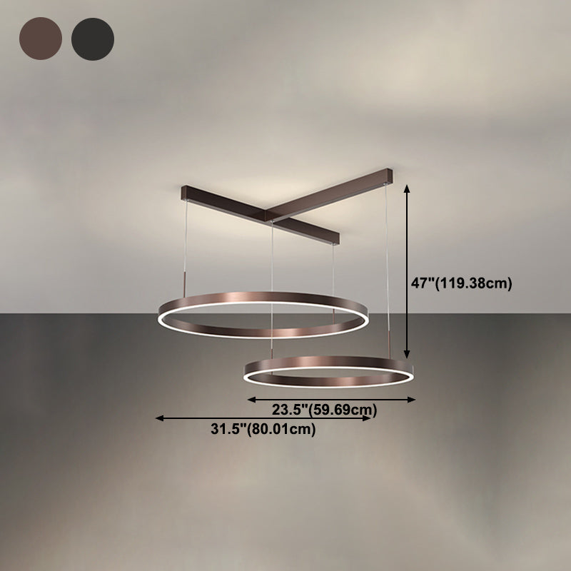 Moderne stijl LED kroonluchter lichtarmatuur aluminium multi -lagen suspensielicht