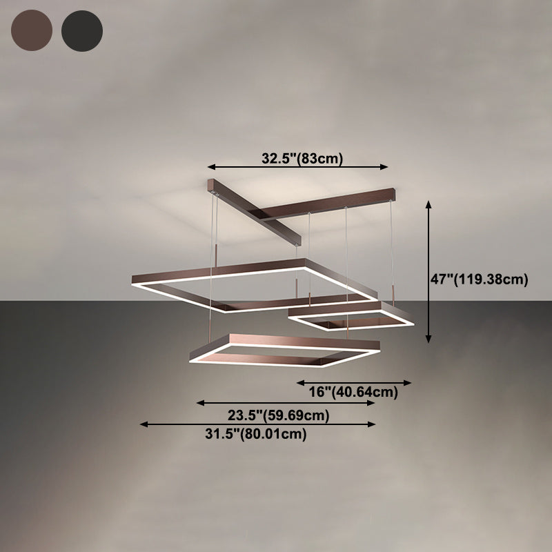 Moderne stijl LED kroonluchter lichtarmatuur aluminium multi -lagen suspensielicht