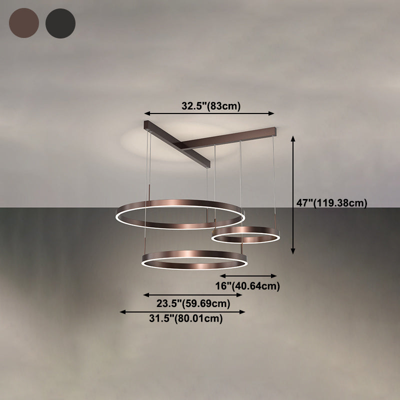 Moderne stijl LED kroonluchter lichtarmatuur aluminium multi -lagen suspensielicht