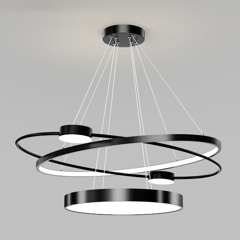 Nordic Circle Chandelier Metal Layered LED Chandelier Pendant for Restaurant