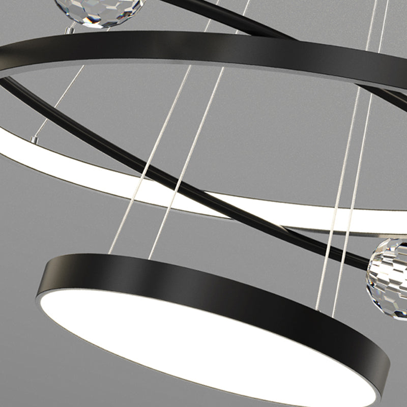 Nordic Circle Chandelier Metal Layered LED Chandelier Pendant for Restaurant