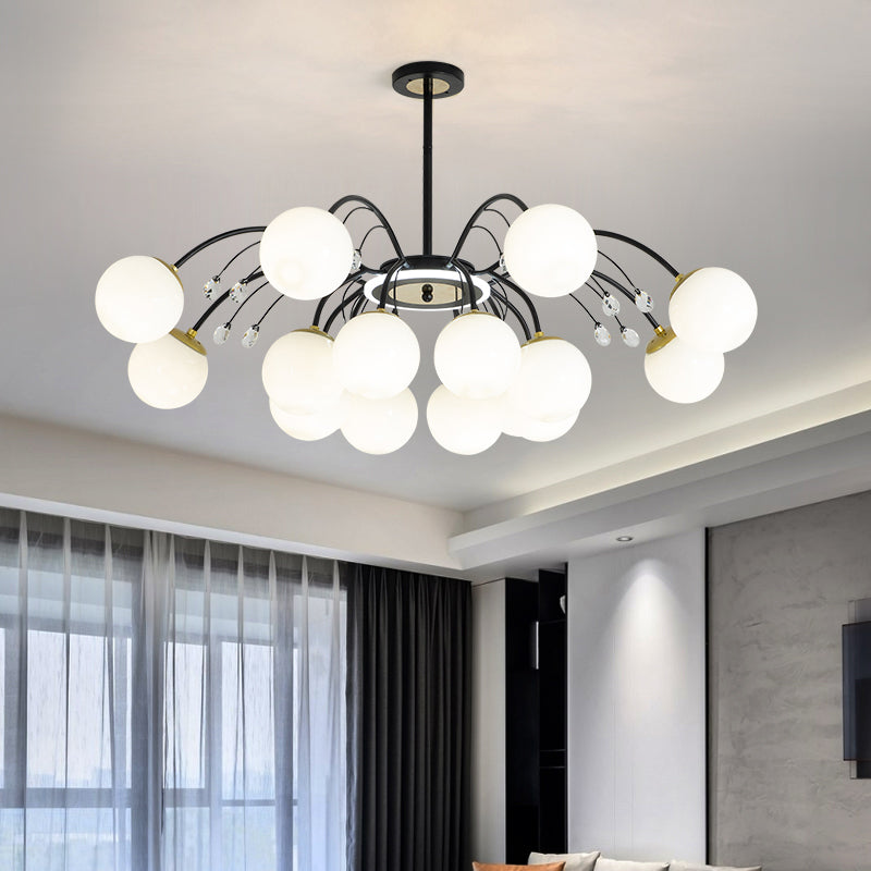 Modern Globe Shape Chandelier Glass Multi Light Chandelier Pendant for Dining Room