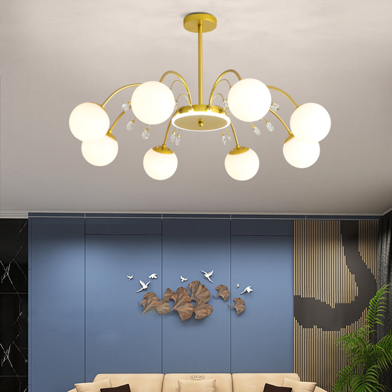 Modern Globe Shape Chandelier Glass Multi Light Chandelier Pendant for Dining Room