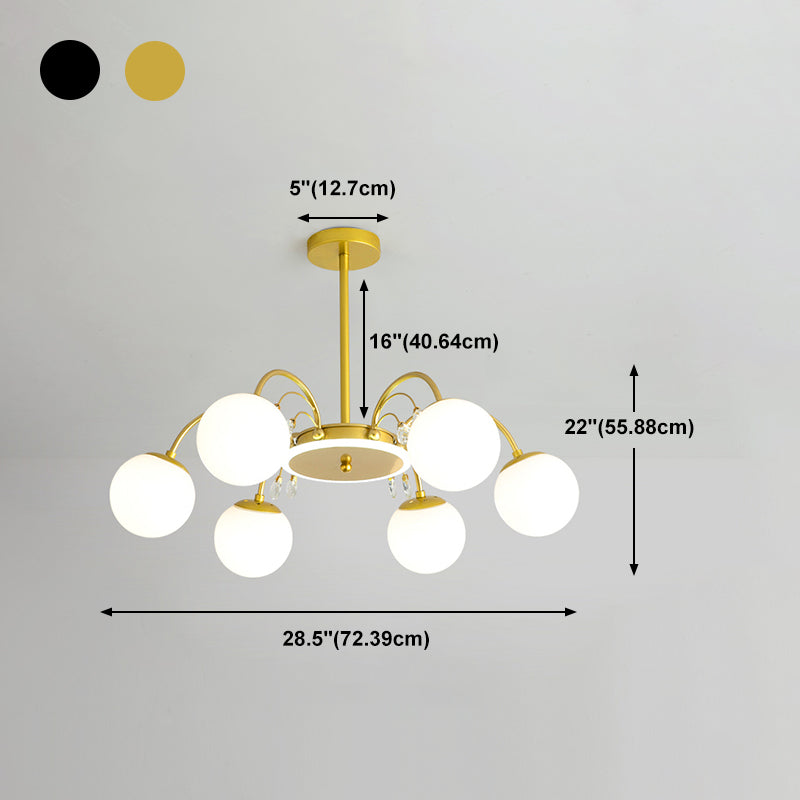 Modern Globe Shape Chandelier Glass Multi Light Chandelier Pendant for Dining Room