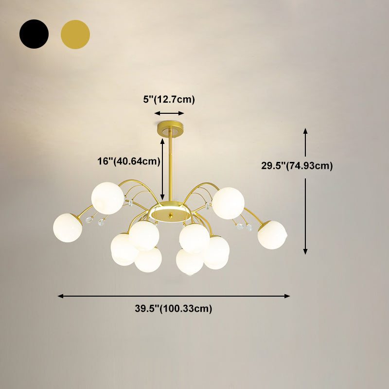 Modern Globe Shape Chandelier Glass Multi Light Chandelier Pendant for Dining Room