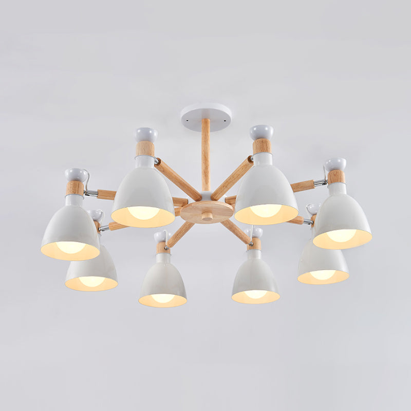 Multi Light Cone Sanging Chandelier Modern Macaron Style Metal Metal Hanging Lamping pour chambre à coucher