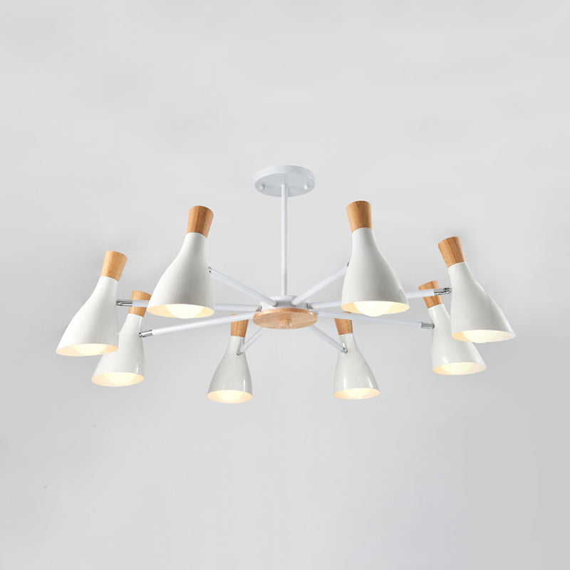 Multi Light Cone Hanging Chandelier Modern Macaron Style Metal Hanging Lamp for Restaurant