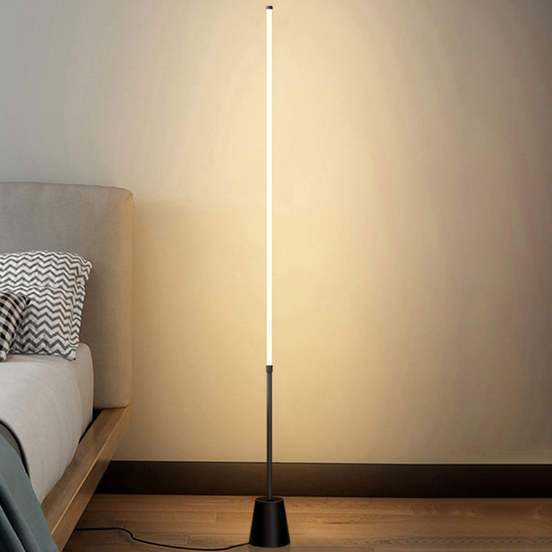 Lampada a forma di forma lineare in stile contemporaneo in metallo 1 illuminazione a pavimento leggera