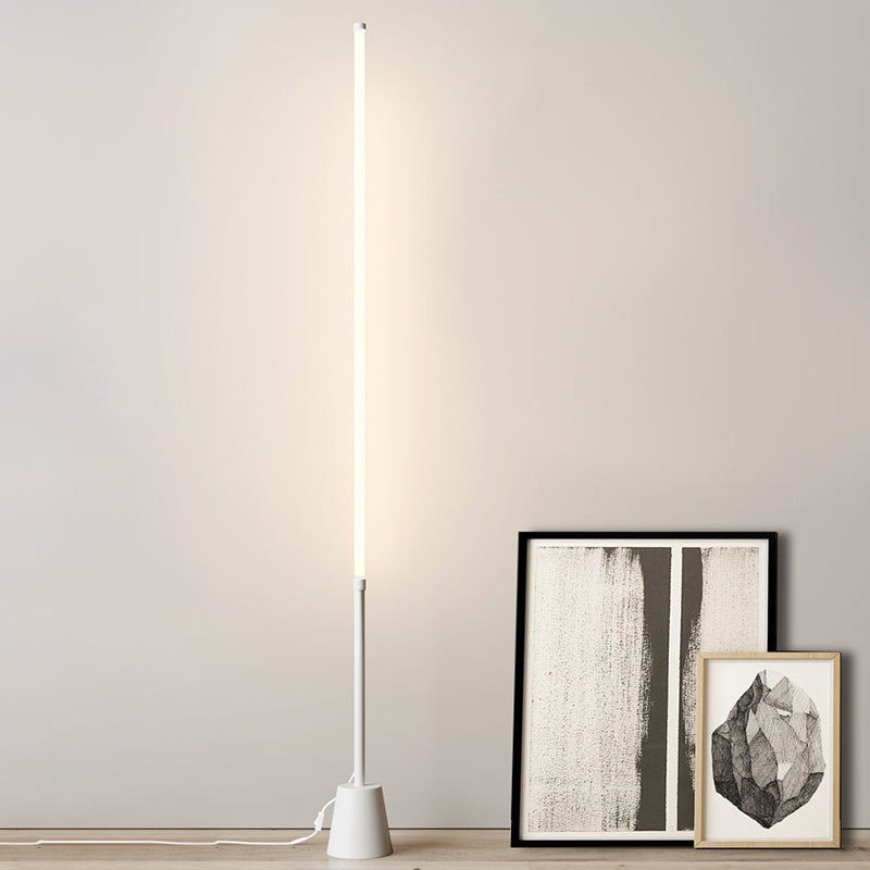 Linear Shape Floor Lamp Contemporary Style Metal 1 Light Floor Lighting