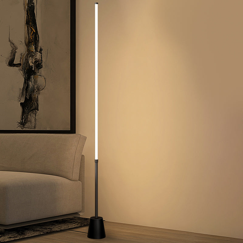 Lampada a forma di forma lineare in stile contemporaneo in metallo 1 illuminazione a pavimento leggera