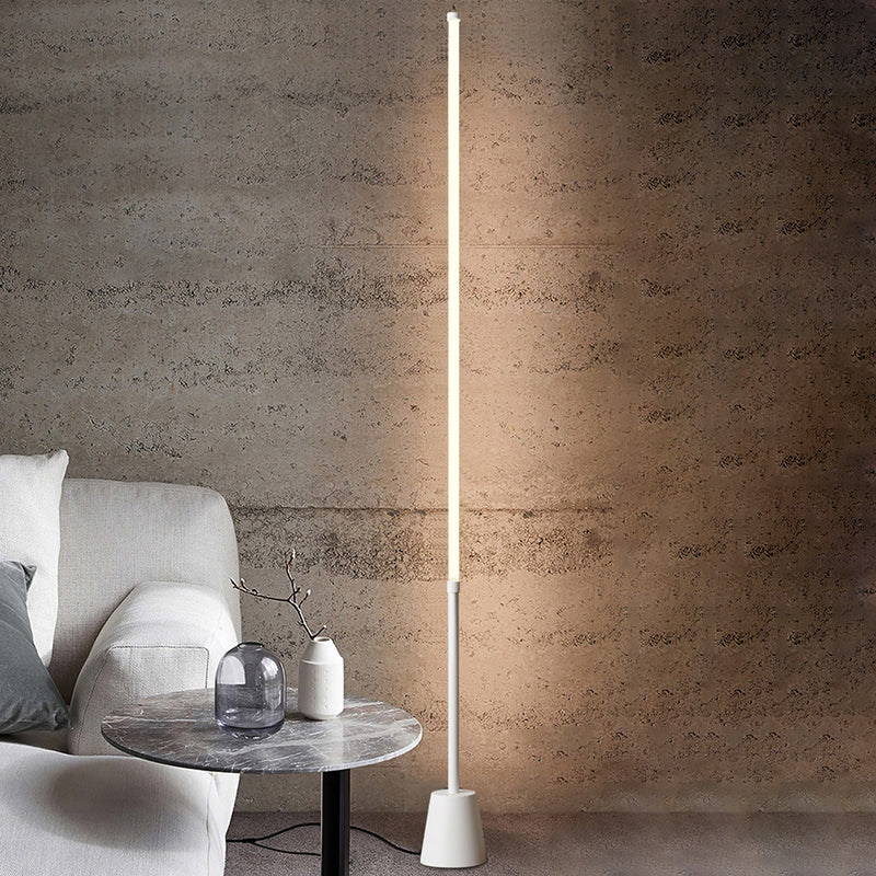 Lampada a forma di forma lineare in stile contemporaneo in metallo 1 illuminazione a pavimento leggera