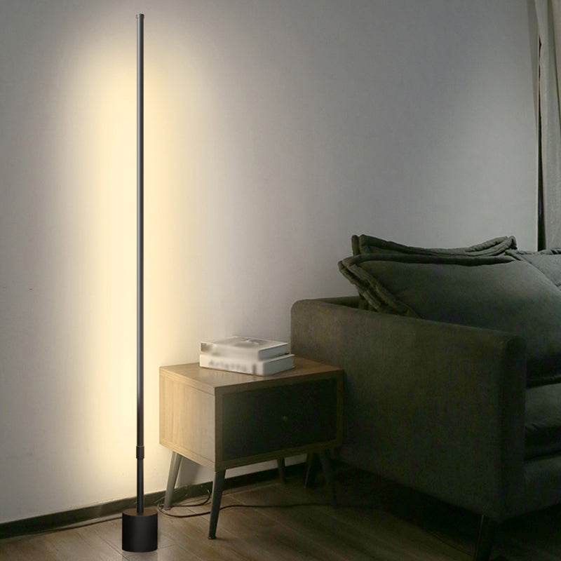 Lampada a forma di forma lineare in stile contemporaneo in metallo 1 illuminazione a pavimento leggera