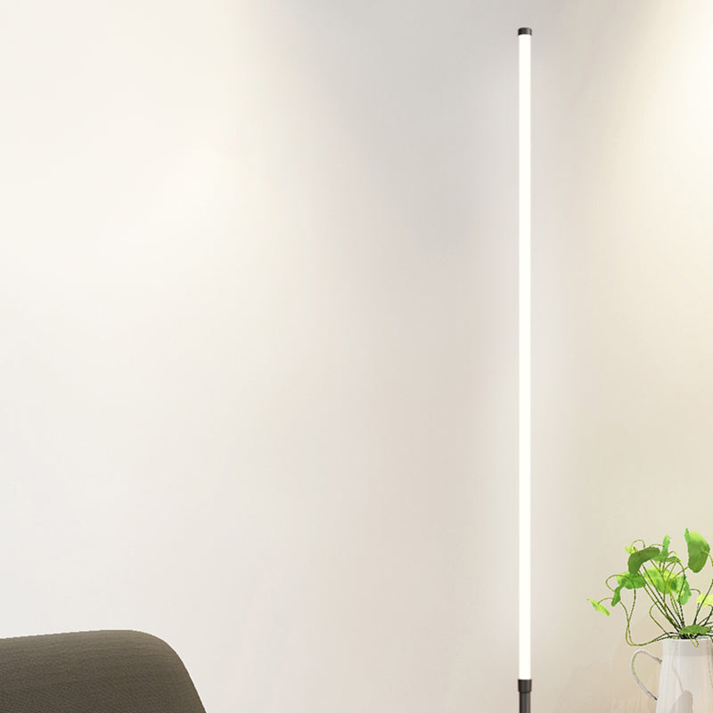 Lampada a forma di forma lineare in stile contemporaneo in metallo 1 illuminazione a pavimento leggera