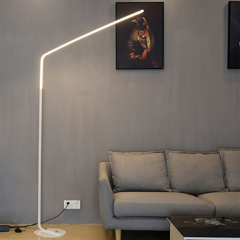 Linear Shape Metal Floor Lights Modern Style Single Light Floor Mount Light