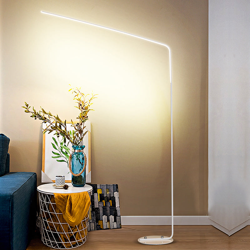 Linear Shape Metal Floor Lights Modern Style Single Light Floor Lamp
