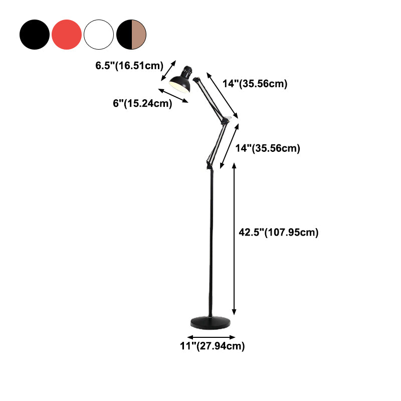 Lampada da pavimento a cupola in stile moderno 1 metallo a pavimento leggero